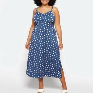 41 Hawthorn StitchFix Beatriz Blue and White Slit Midi Sundress, 1X